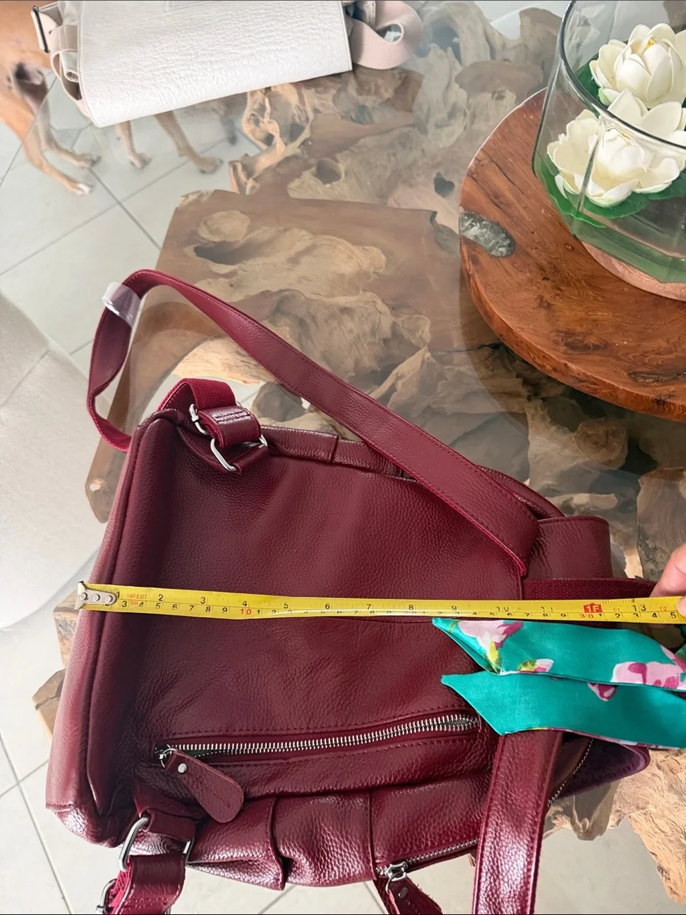 Burgundy Leather Backpack
